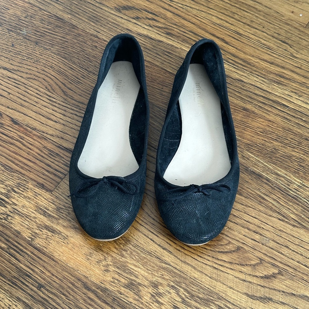 Black Metallic Ballet Flats